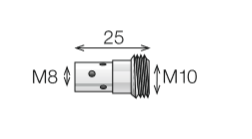 Portaboquillas M8 L=25mm Standard MEP-401/501