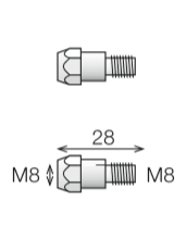 Portaboquillas M8 L=28mm Standard MEP-360